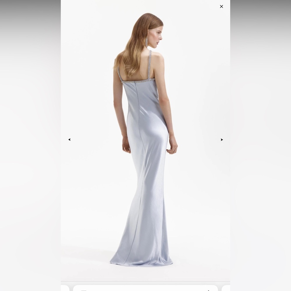 Self-Portrait Silver Satin Wedding Dress